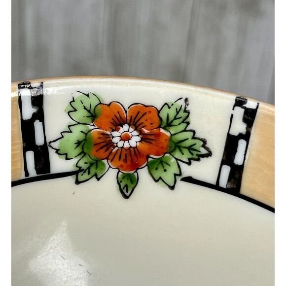 Vintage Noritake Lusterware Porcelain Footed Bowl & Spoon - Picture 8 of 9